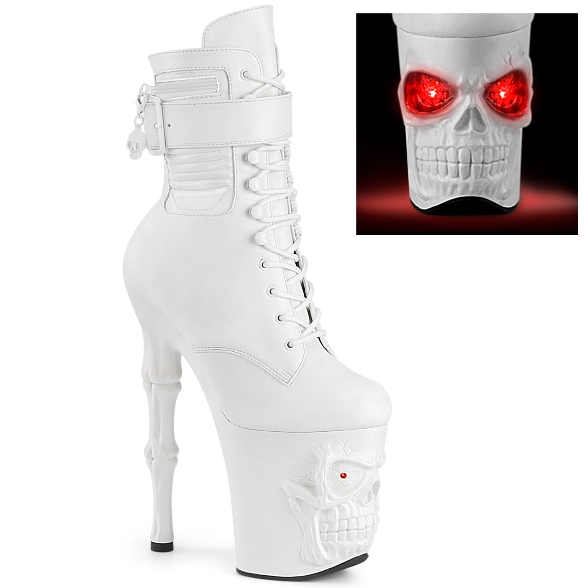 【PLEASER】RAPTURE-1020STR-LT シューズ Wht Faux Leather/Wht Matte【取寄】