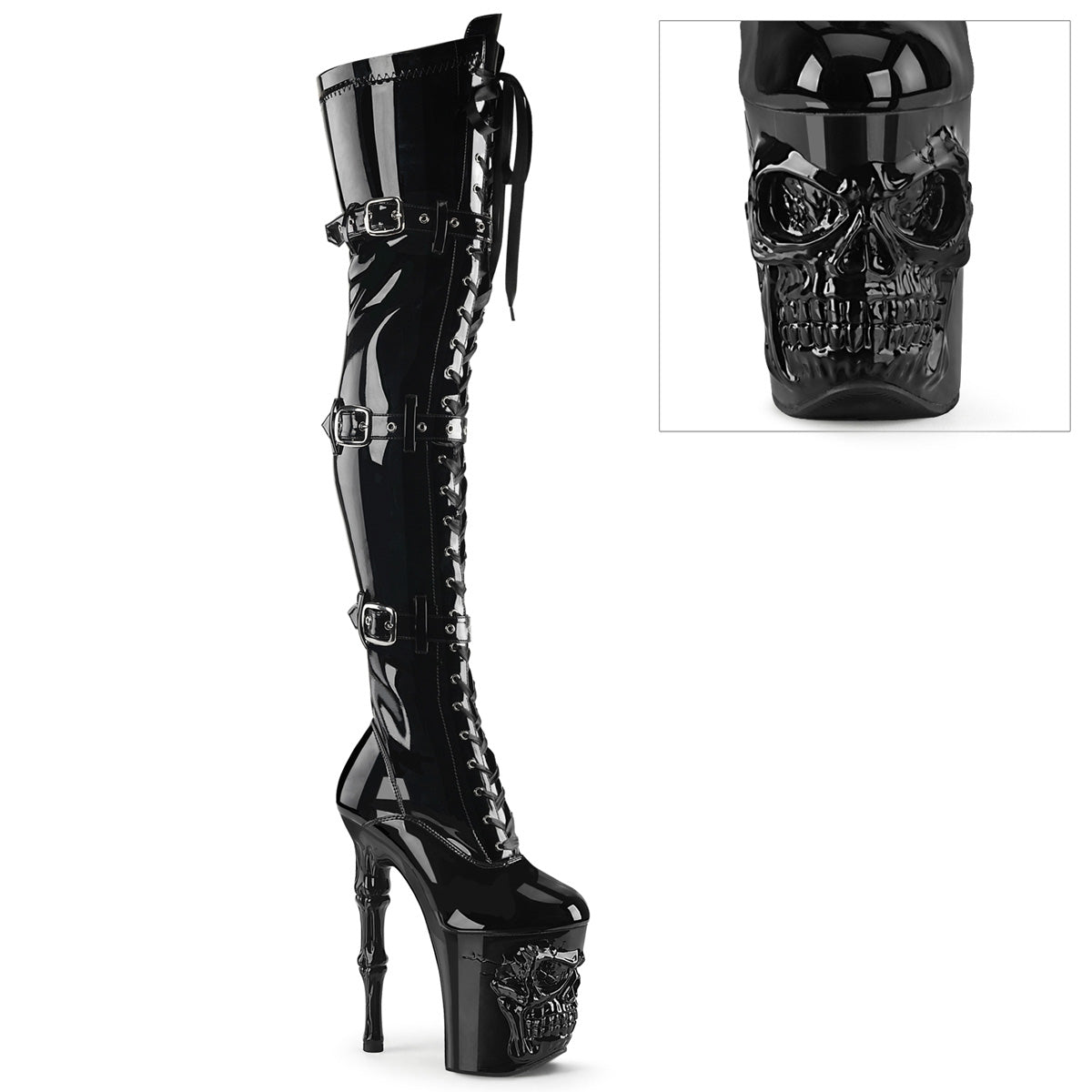 【PLEASER】RAPTURE-3028 シューズ Blk Str. Pat/Blk【取寄】