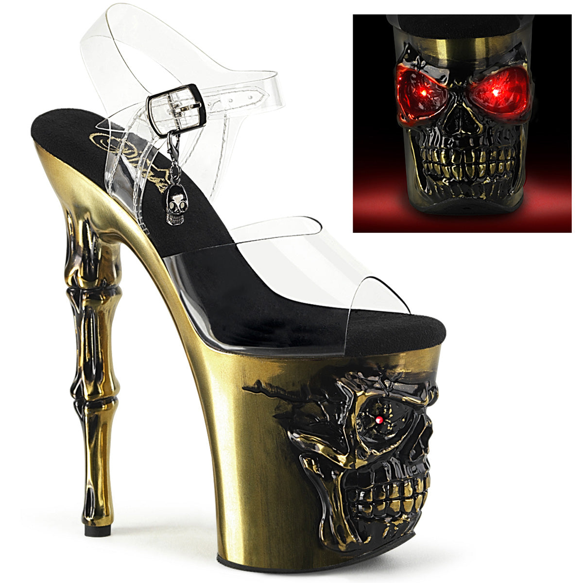 【PLEASER】RAPTURE-808-LT シューズ Clr/Satin Brass Chrome【取寄】