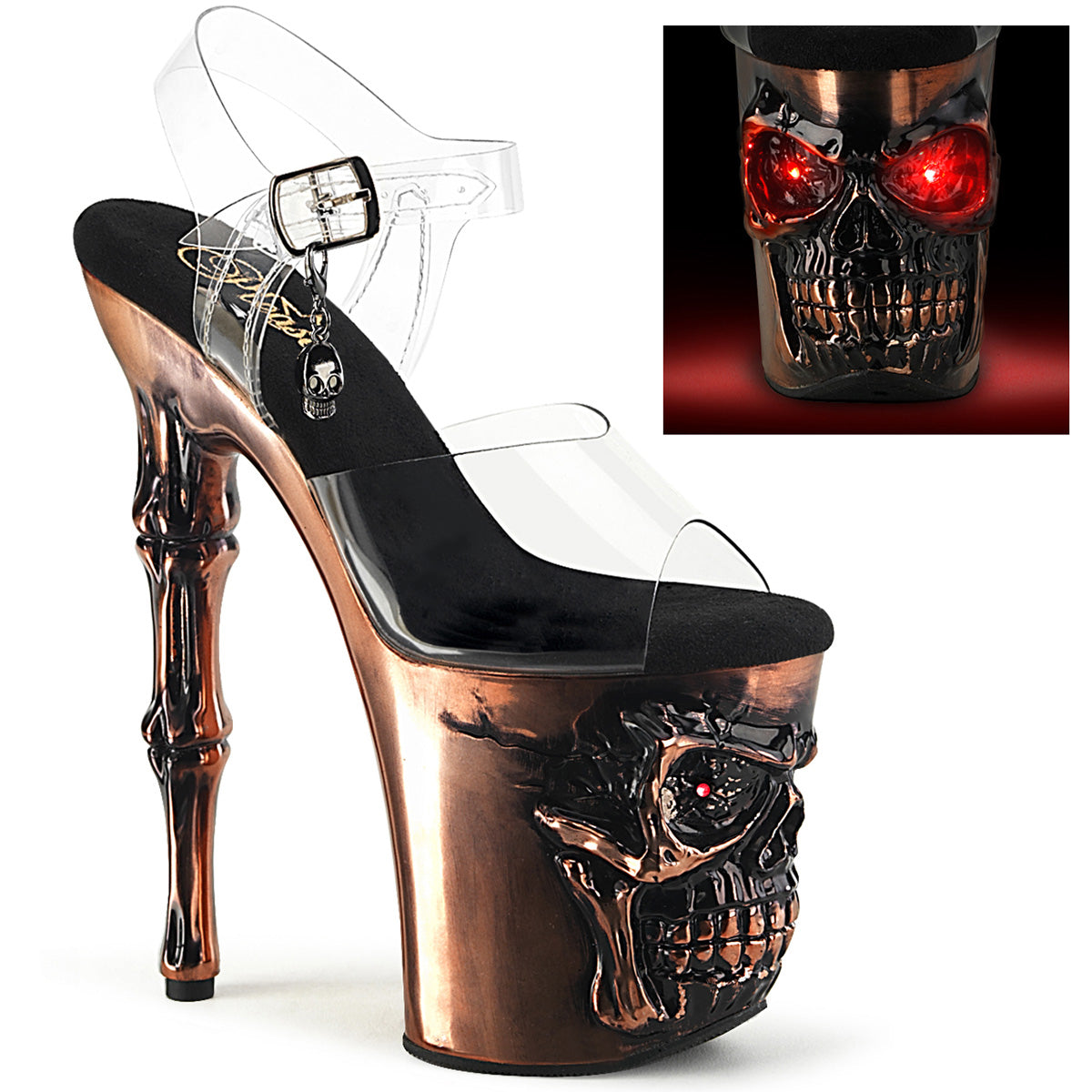 【PLEASER】RAPTURE-808-LT シューズ Clr/Satin Copper Chrome【取寄】