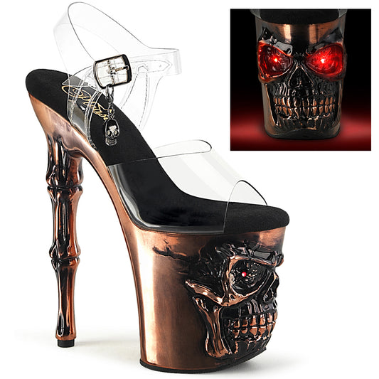 【PLEASER】RAPTURE-808-LT プラットフォームシューズ Clr/Satin Copper Chrome【取寄】