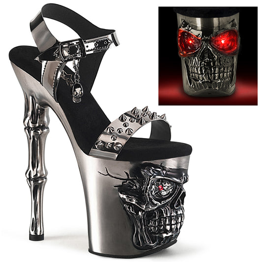 【PLEASER】RAPTURE-812-LT プラットフォームシューズ Pewter TPU/Satin Pewter Chrome【取寄】