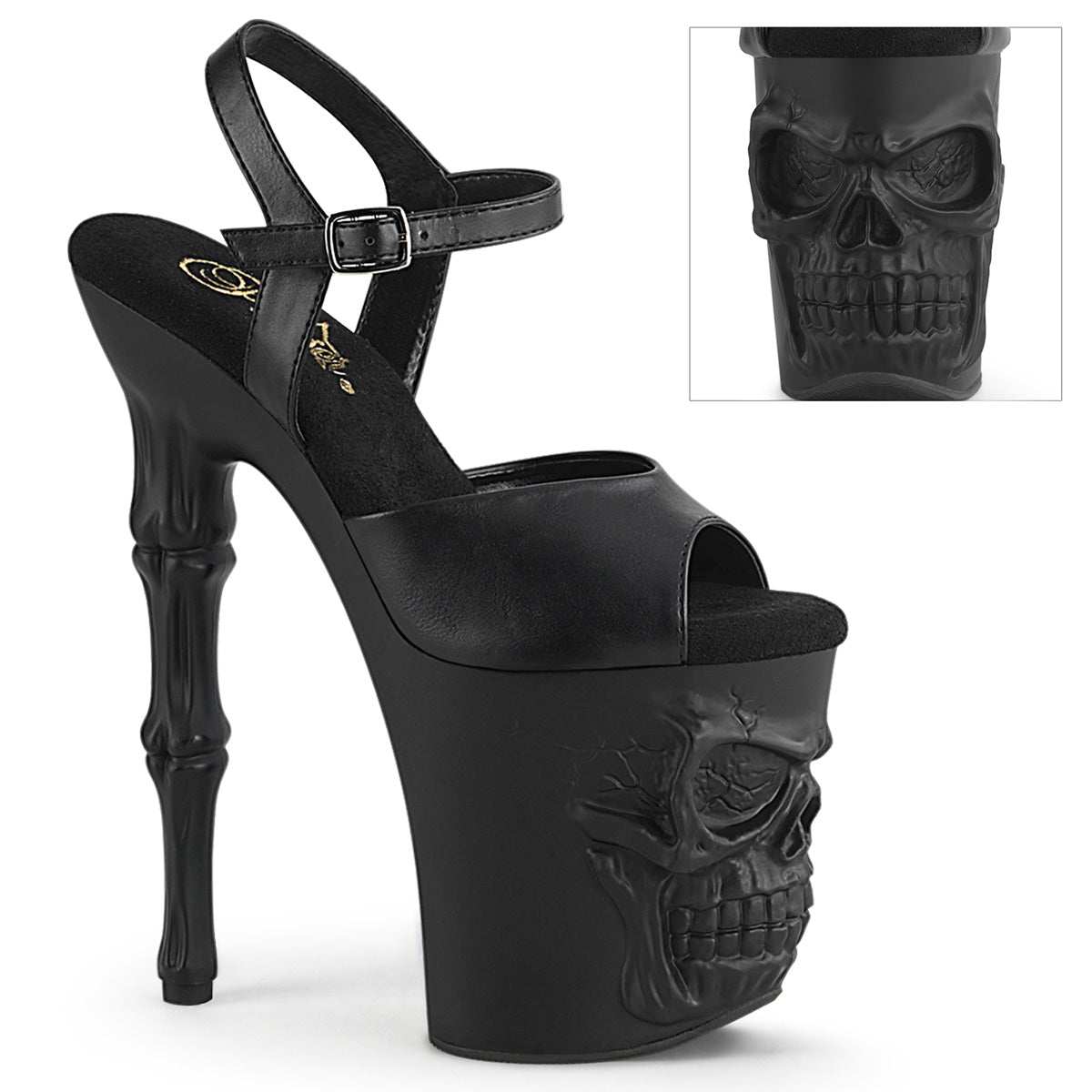 【PLEASER】RAPTURE-809 シューズ Blk Faux Leather/Blk Matte【取寄】