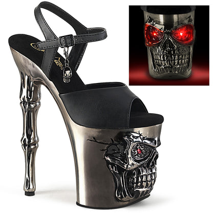 【PLEASER】RAPTURE-809-LT シューズ Blk Faux Leather/Satin Pewter Chrome【取寄】