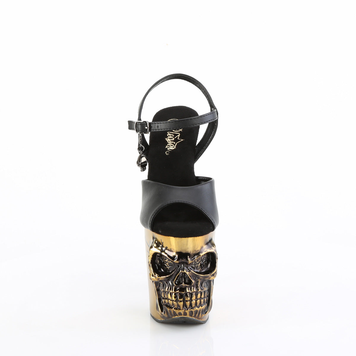 【PLEASER】RAPTURE-809-LT シューズ Blk Faux Leather/Satin Brass Chrome【取寄】