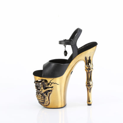 【PLEASER】RAPTURE-809-LT シューズ Blk Faux Leather/Satin Brass Chrome【取寄】