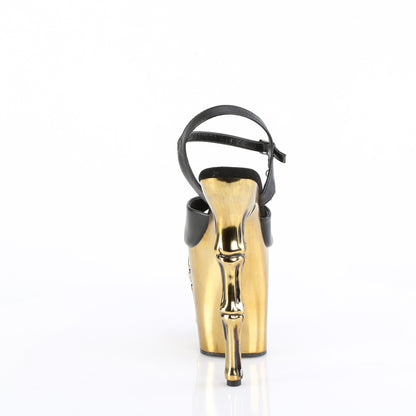 【PLEASER】RAPTURE-809-LT シューズ Blk Faux Leather/Satin Brass Chrome【取寄】