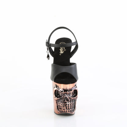 【PLEASER】RAPTURE-809-LT シューズ Blk Faux Leather/Satin Copper Chrome【取寄】