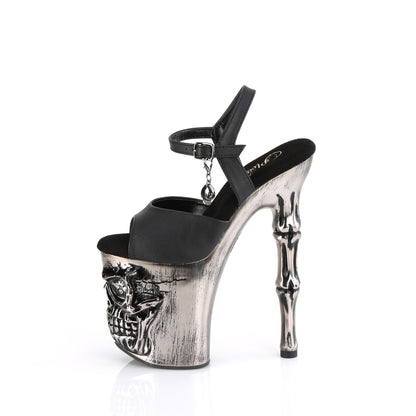【PLEASER】RAPTURE-809-LT シューズ Blk Faux Leather/Satin Pewter Chrome【取寄】