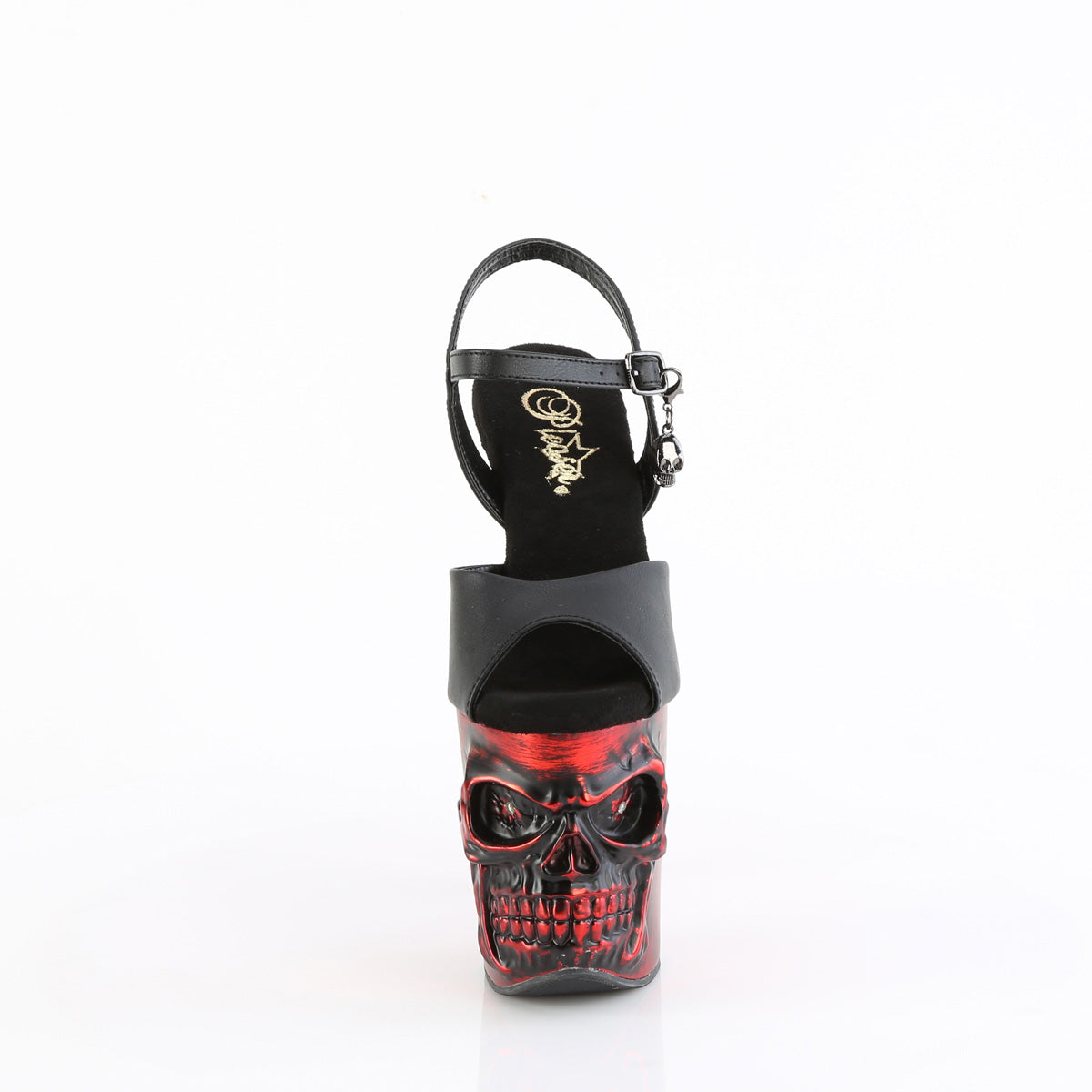 【PLEASER】RAPTURE-809-LT シューズ Blk Faux Leather/Satin Red Chrome【取寄】