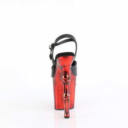 【PLEASER】RAPTURE-809-LT シューズ Blk Faux Leather/Satin Red Chrome【取寄】