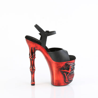 【PLEASER】RAPTURE-809-LT シューズ Blk Faux Leather/Satin Red Chrome【取寄】