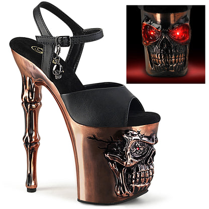 【PLEASER】RAPTURE-809-LT シューズ Blk Faux Leather/Satin Copper Chrome【取寄】