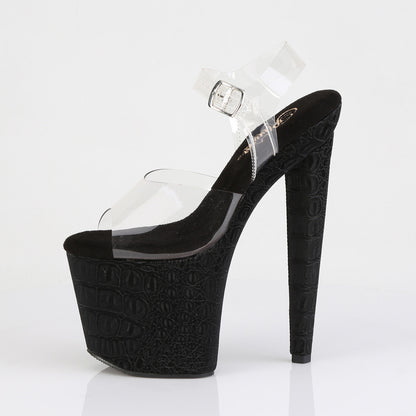 【PLEASER】RAZZLE-808WR シューズ Clr/Blk Reptile Print【取寄】
