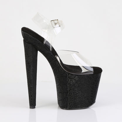 【PLEASER】RAZZLE-808WR シューズ Clr/Blk Reptile Print【取寄】