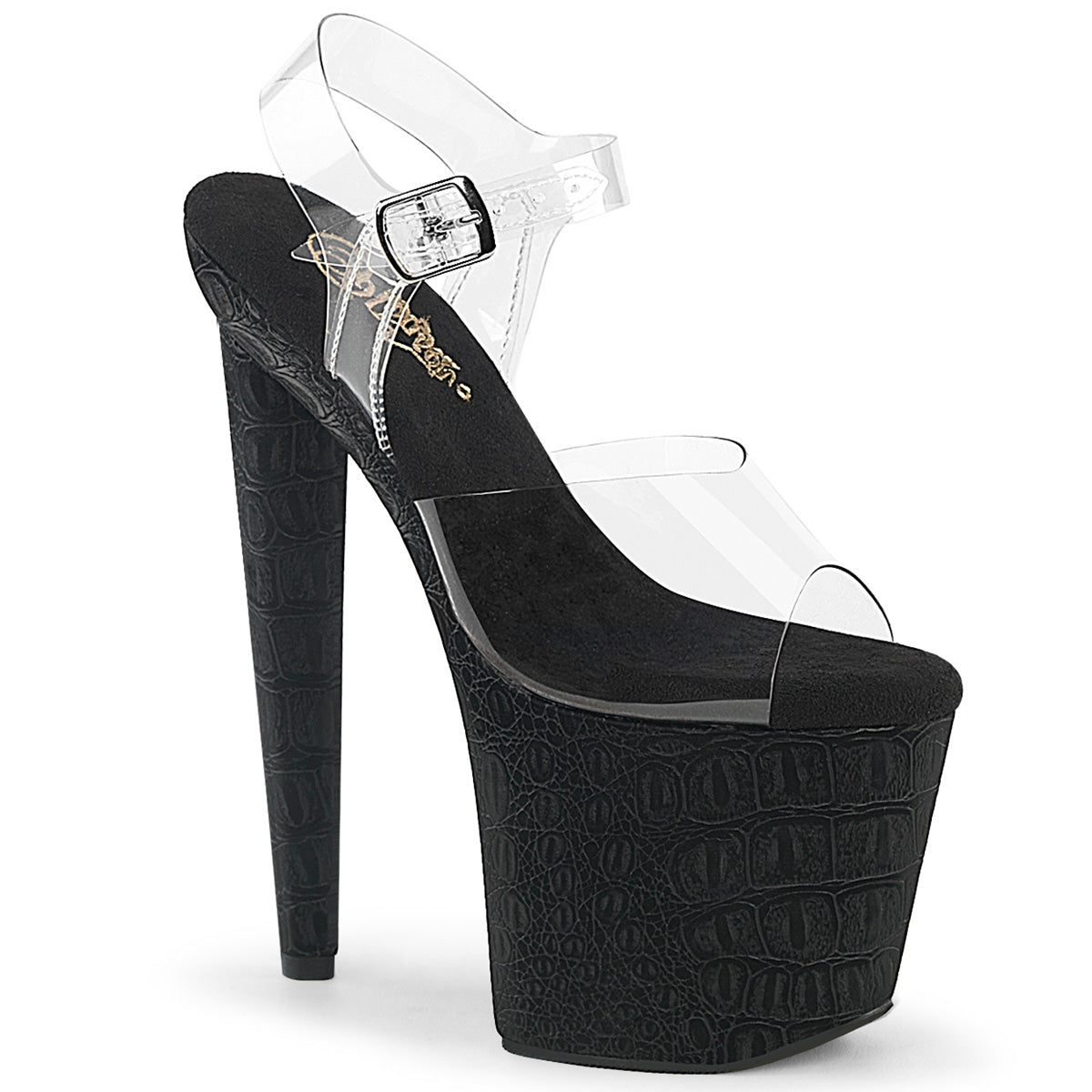 【PLEASER】RAZZLE-808WR シューズ Clr/Blk Reptile Print【取寄】