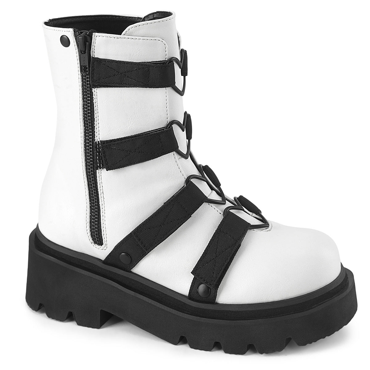 【DEMONIA】RENEGADE-50 アンクルブーツ Wht Vegan Leather-Nylon【取寄】