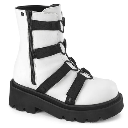 【DEMONIA】RENEGADE-50 アンクルブーツ Wht Vegan Leather-Nylon【取寄】