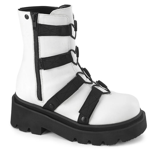 【DEMONIA】RENEGADE-50 アンクルブーツ Wht Vegan Leather-Nylon【取寄】
