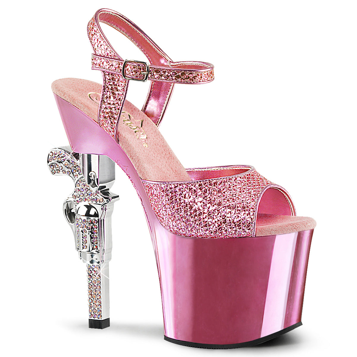 【PLEASER】REVOLVER-709G シューズ B. Pink Multi Gltr/B. Pink Chrome【取寄】