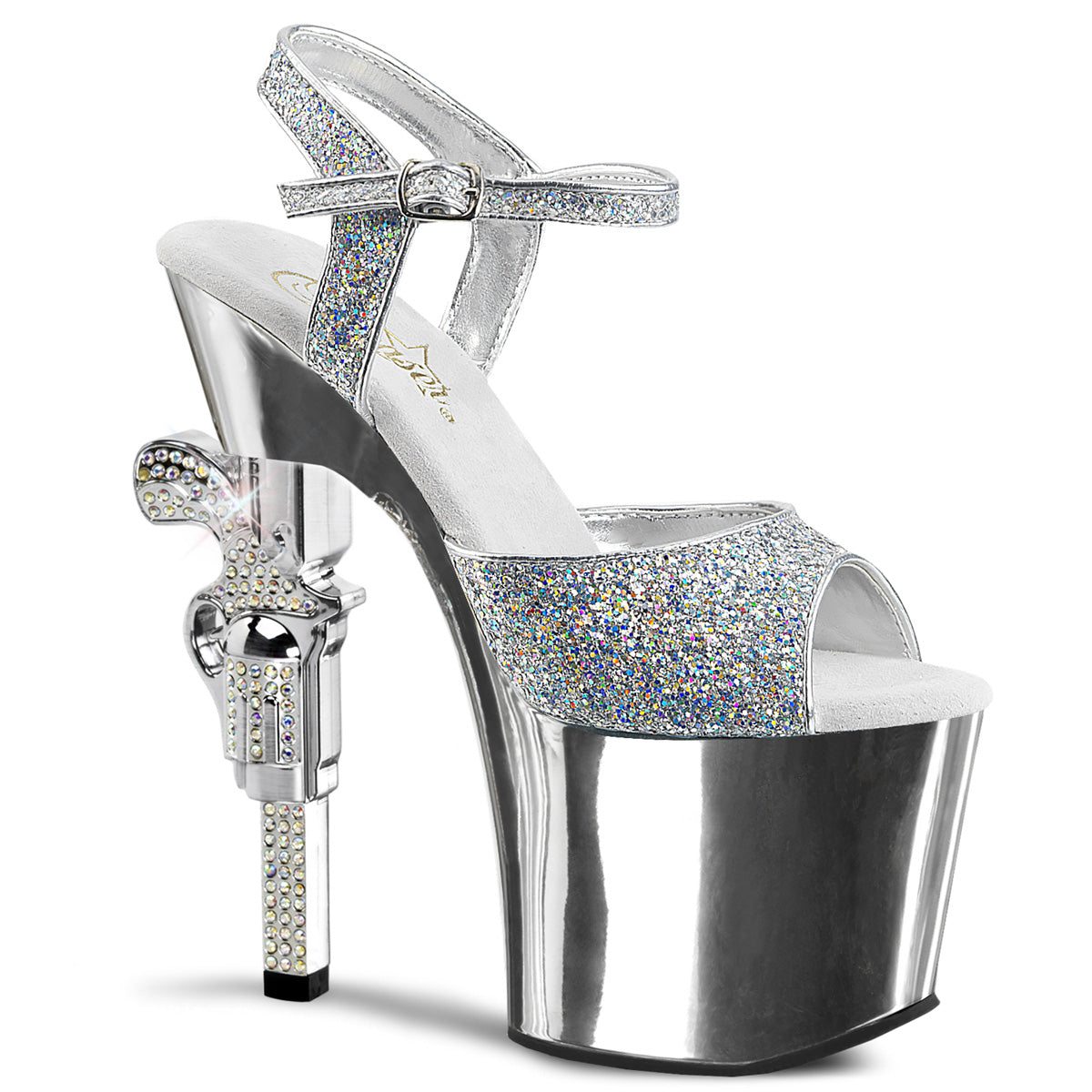 【PLEASER】REVOLVER-709G シューズ Slv Multi Gltr/Slv Chrome【取寄】