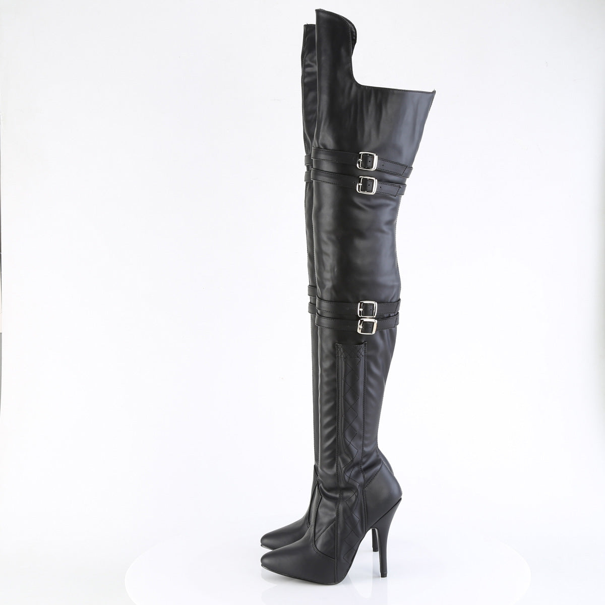 【PLEASER】SEDUCE-3080 シングルソールシューズ Blk Str. Faux Leather【取寄】