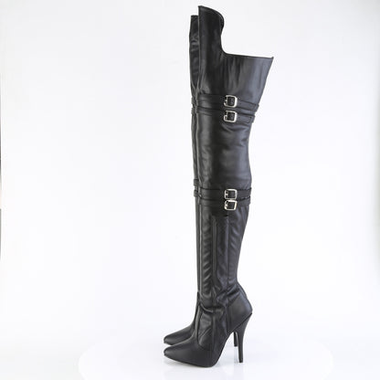 【PLEASER】SEDUCE-3080 シングルソールシューズ Blk Str. Faux Leather【取寄】