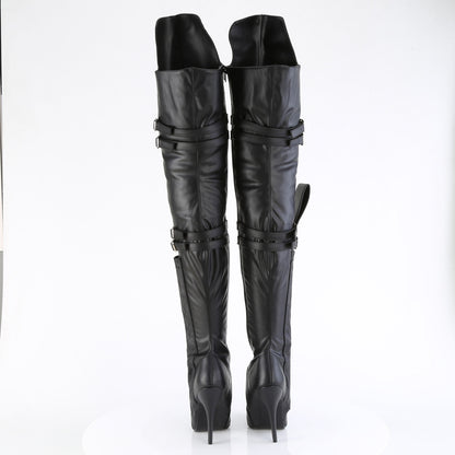 【PLEASER】SEDUCE-3080 シングルソールシューズ Blk Str. Faux Leather【取寄】