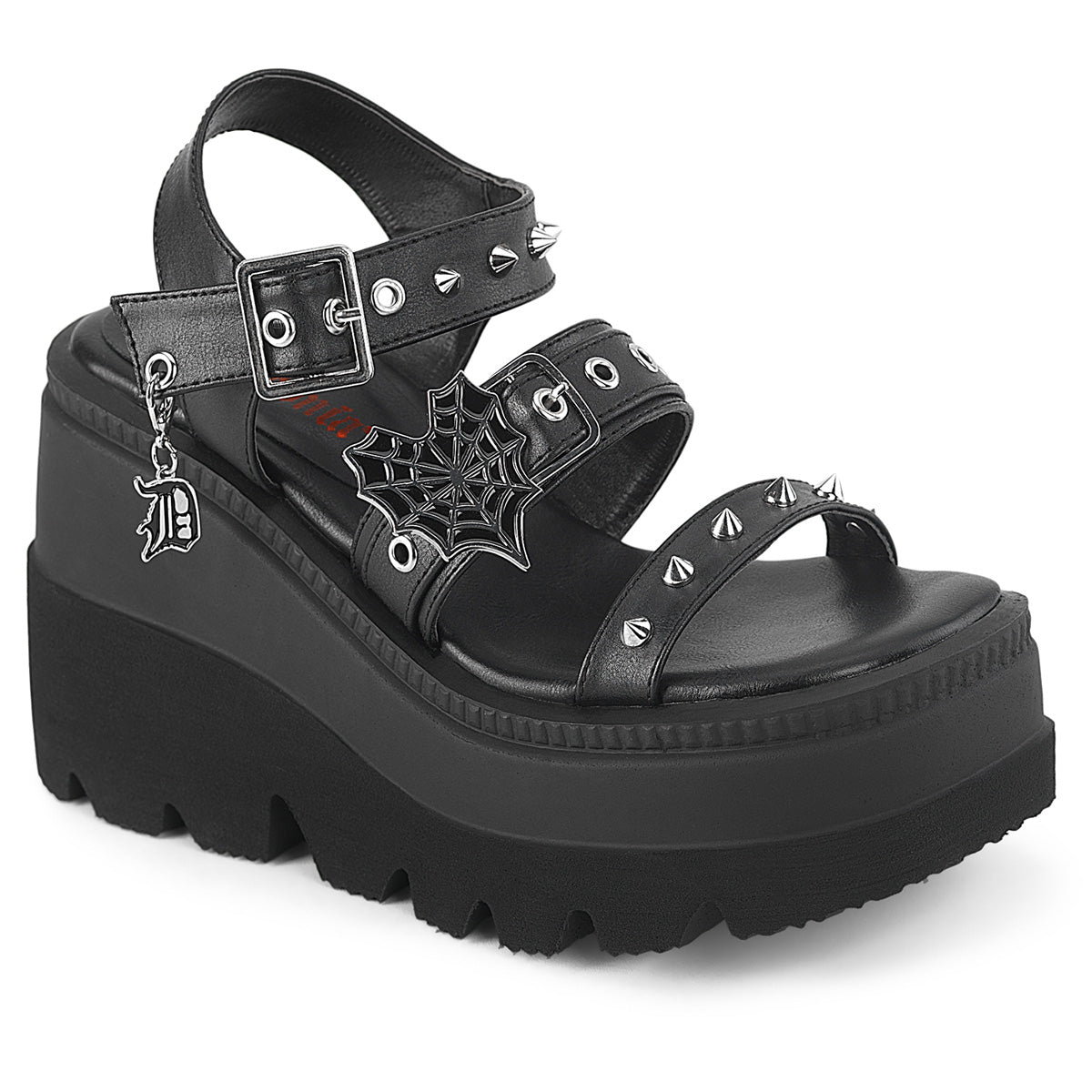 【DEMONIA】SHAKER-13 厚底サンダル Blk Vegan Leather【取寄】
