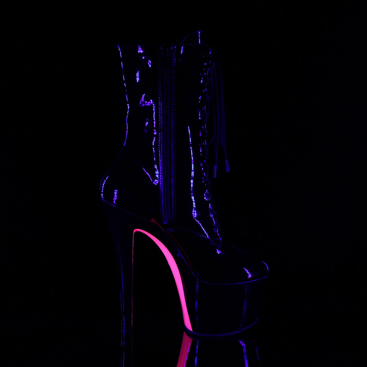 【PLEASER】SKY-1020TT シューズ Blk Pat/Blk-Neon H. Pink【取寄】