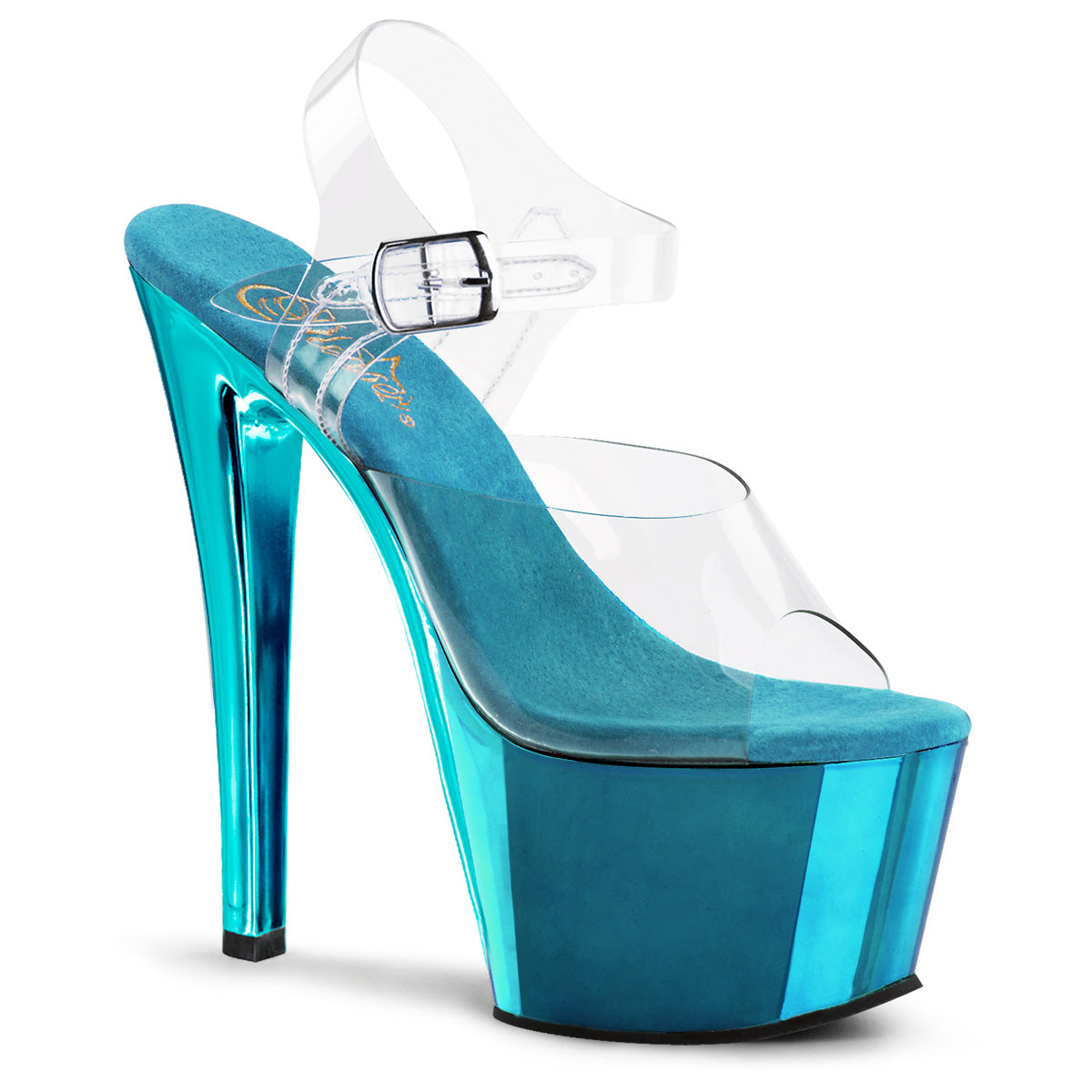 【PLEASER】SKY-308 シューズ Clr/Turquoise Chrome【取寄】