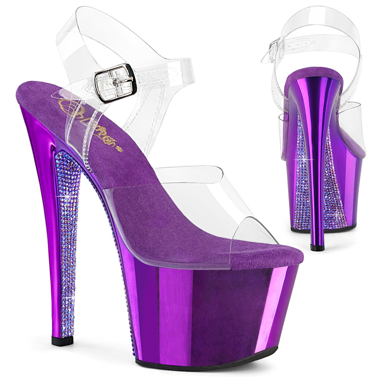 【PLEASER】SKY-308CHRS シューズ Clr/Purple Chrome-AB RS【取寄】