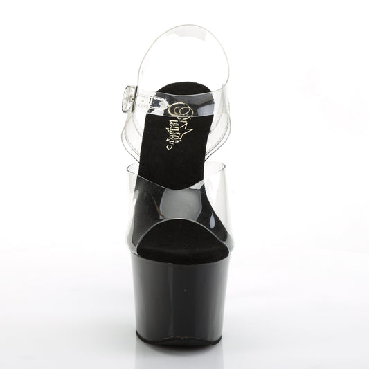 【PLEASER】SKY-308CRS プラットフォームシューズ Clr/Blk-Slv AB RSTN【取寄】