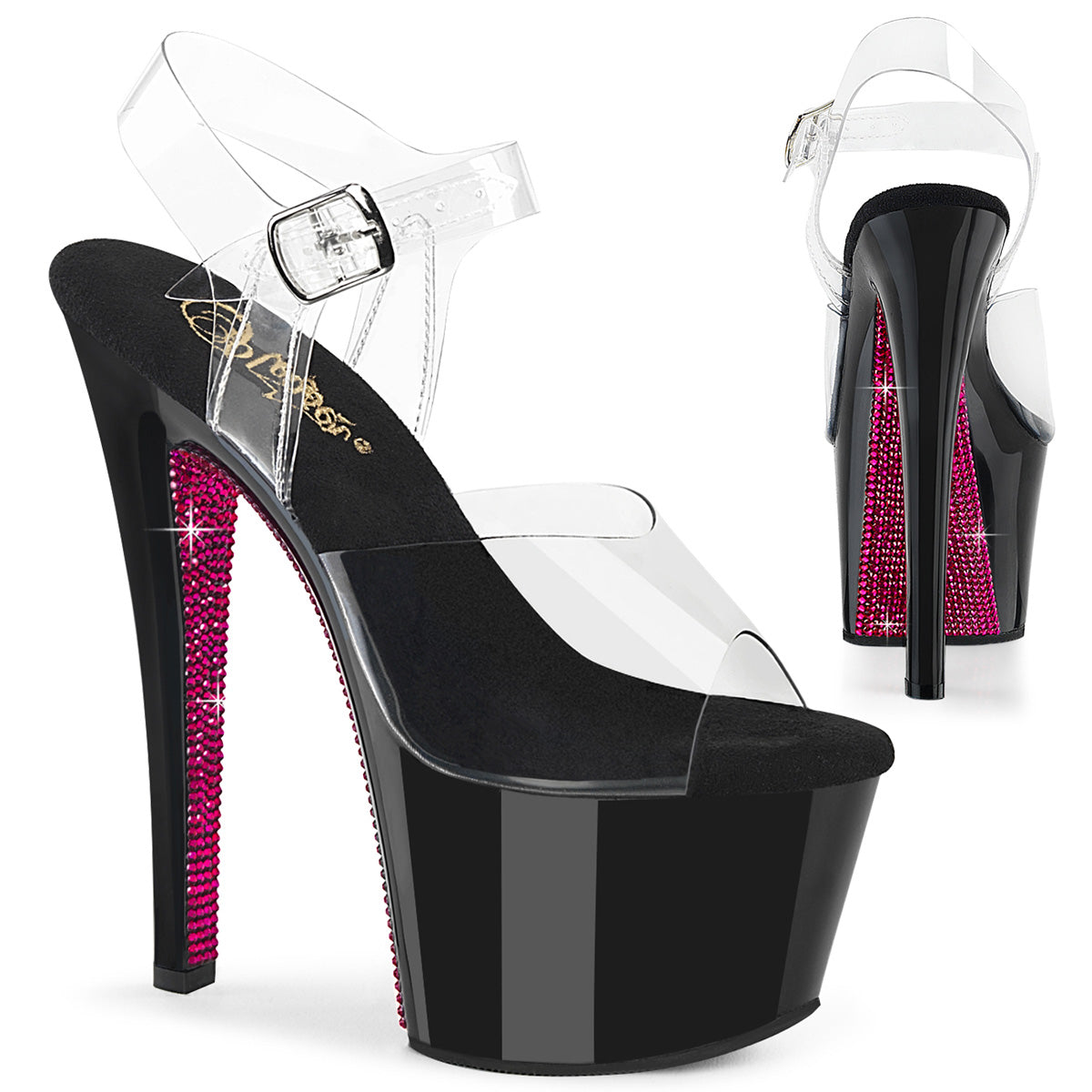 【PLEASER】SKY-308CRS シューズ Clr/Blk-H. Pink RS【取寄】
