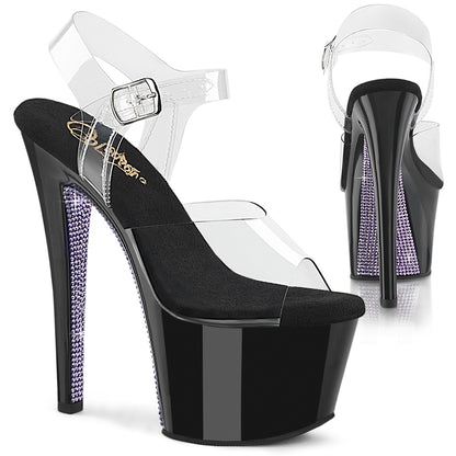 【PLEASER】SKY-308CRS プラットフォームシューズ Clr/Blk-Lavender RS【取寄】