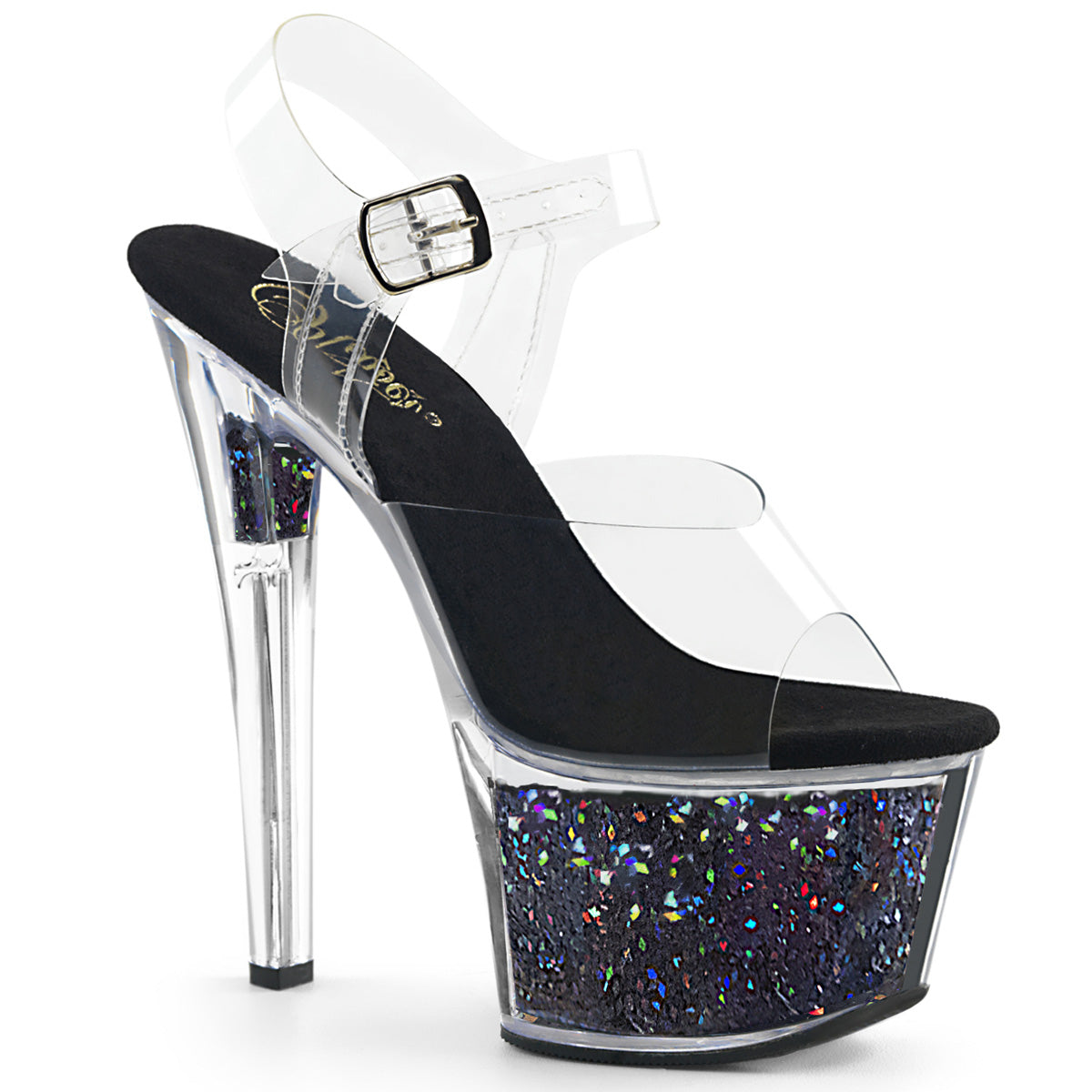 【PLEASER】SKY-308GF シューズ Clr/Blk Multi Glitter【取寄】