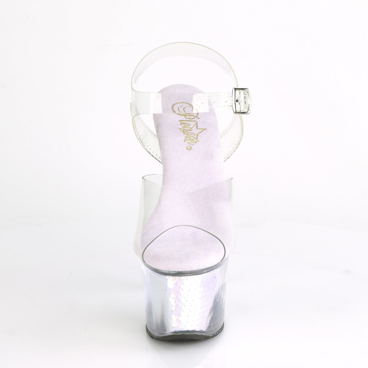 【PLEASER】SKY-308MC シューズ Clr/Lavender Hologram Inserts【取寄】