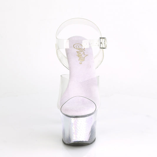 【PLEASER】SKY-308MC シューズ Clr/Lavender Hologram Inserts【取寄】