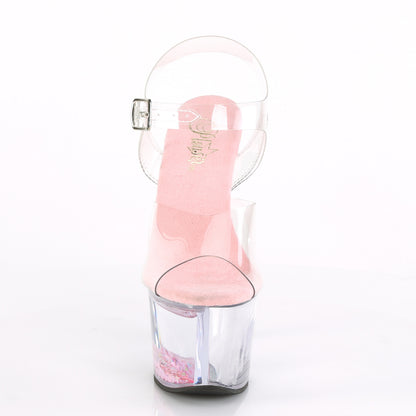 【PLEASER】SKY-308WHG シューズ Clr/Clr-Baby Pink Glitter【取寄】