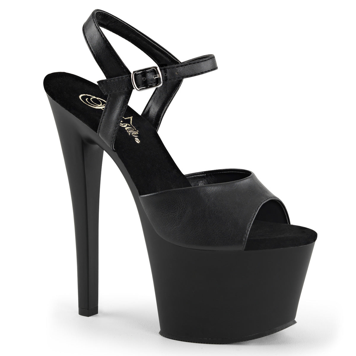 【PLEASER】SKY-309 シューズ Blk Faux Leather/Blk Matte【取寄】