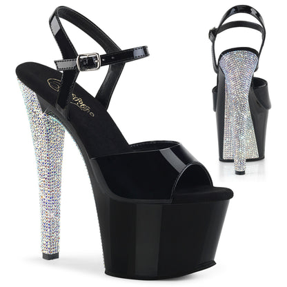 【PLEASER】SKY-309CHRS プラットフォームシューズ Blk/Blk-Slv AB RSTN【取寄】