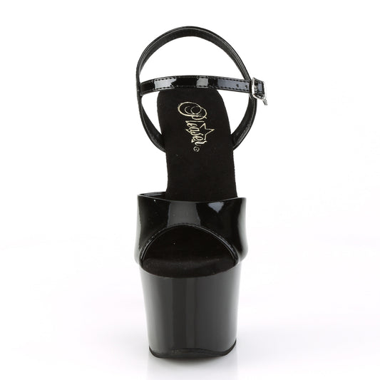 【PLEASER】SKY-309CRS プラットフォームシューズ Blk/Blk-Slv AB RSTN【取寄】