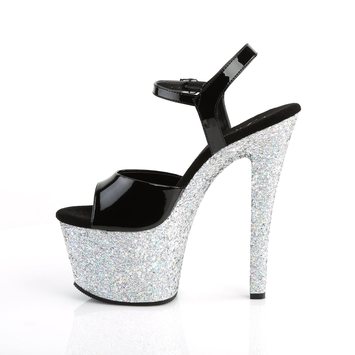 【PLEASER】SKY-309LG シューズ Blk Pat/Slv Multi Glitter【取寄】