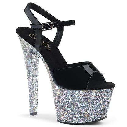 【PLEASER】SKY-309LG シューズ Blk Pat/Slv Multi Glitter【取寄】