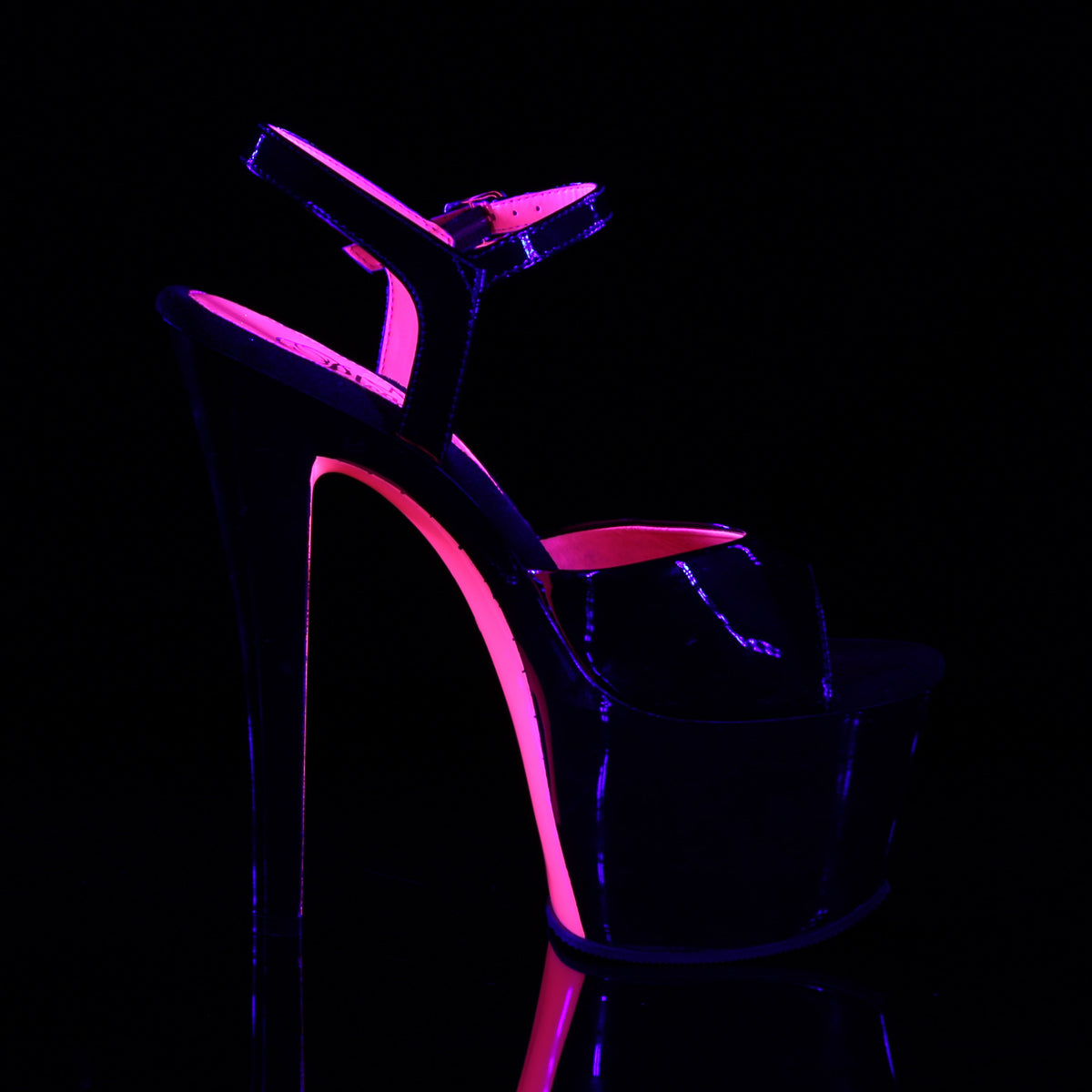 【PLEASER】SKY-309TT シューズ Blk Pat/Blk-Neon H. Pink【取寄】