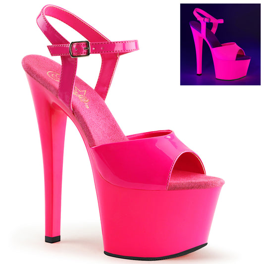 【PLEASER】SKY-309UV プラットフォームシューズ Neon H. Pink/H. Pink【取寄】