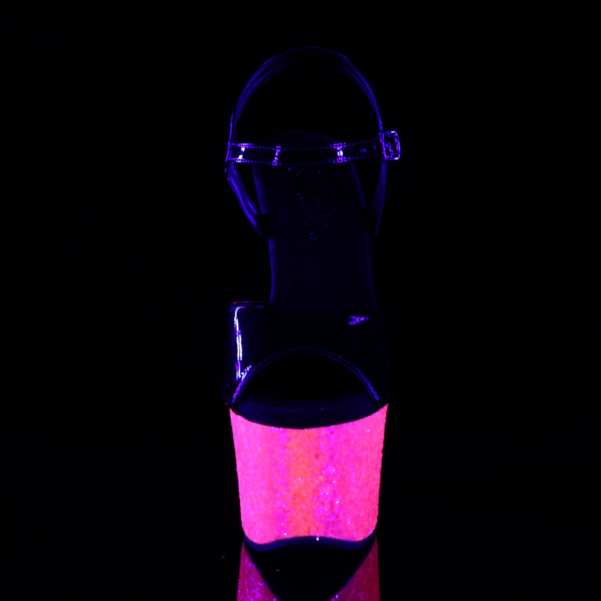 【PLEASER】SKY-309UVLG シューズ Blk Pat/Neon H. Pink Glitter【取寄】