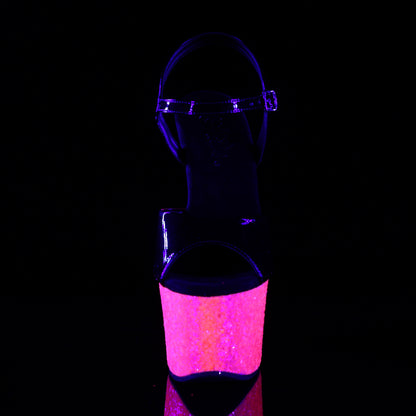 【PLEASER】SKY-309UVLG シューズ Blk Pat/Neon H. Pink Glitter【取寄】