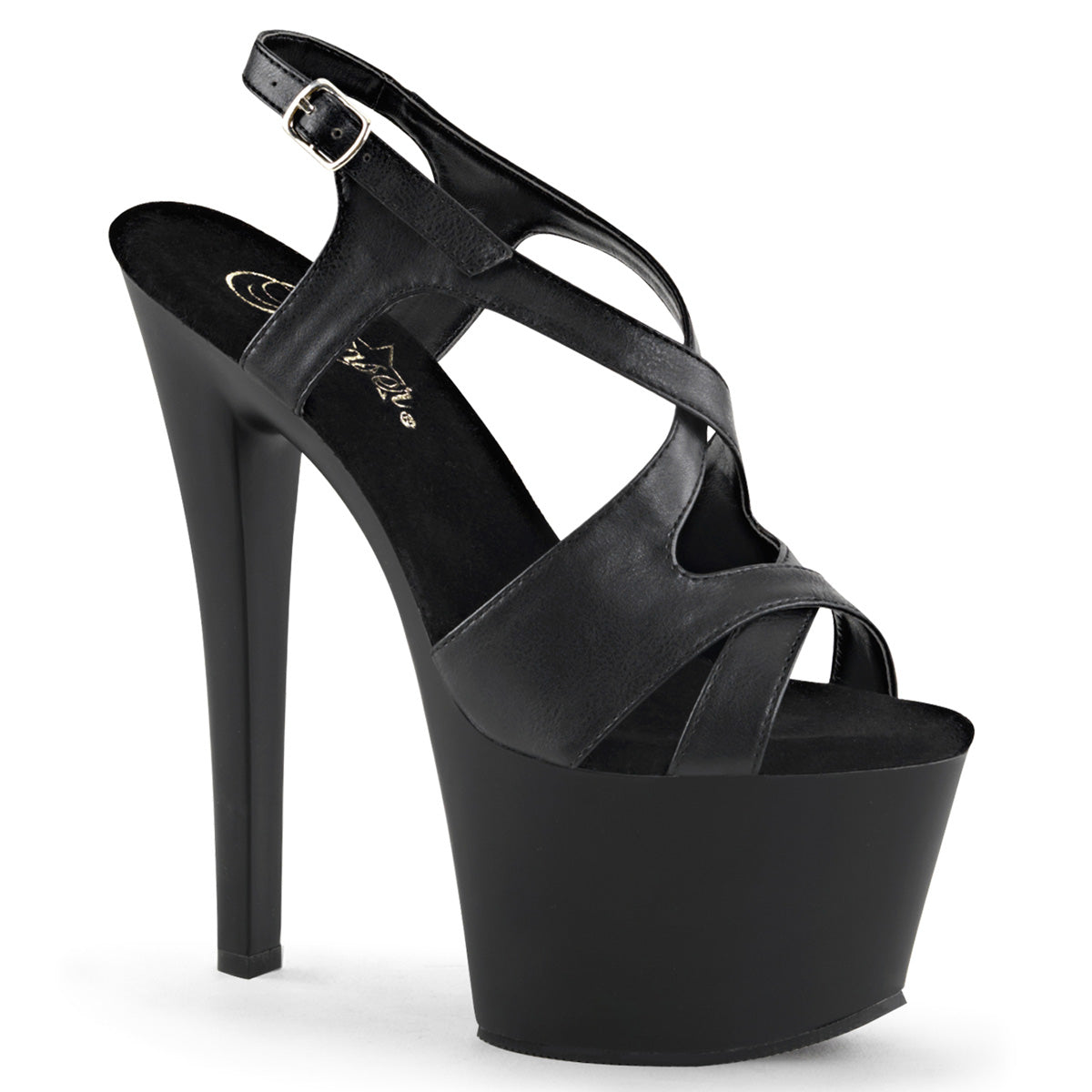 【PLEASER】SKY-330 シューズ Blk Faux Leather/Blk Matte【取寄】