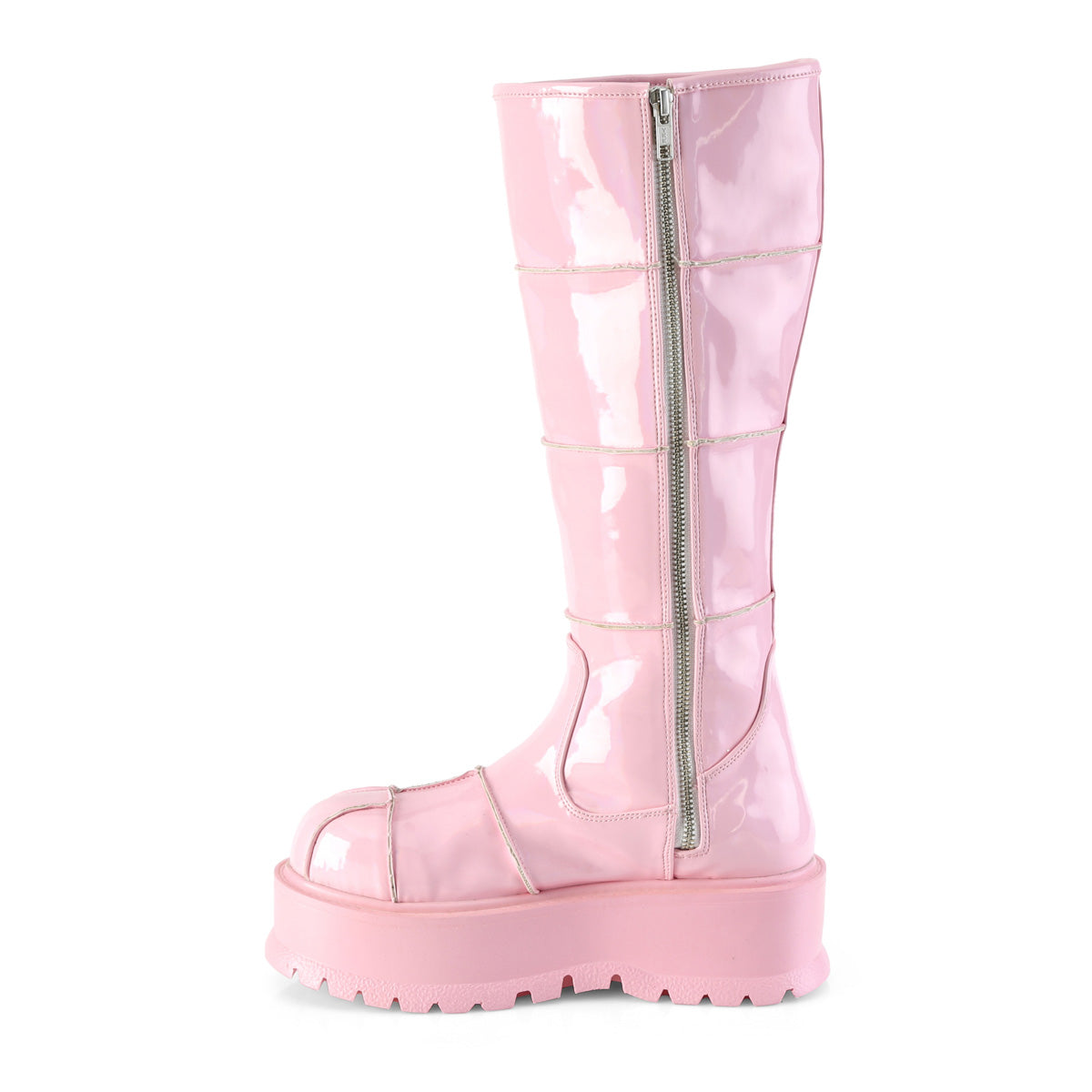 【DEMONIA】SLACKER-230 ミドルブーツ B. Pink Hologram Pat【取寄】